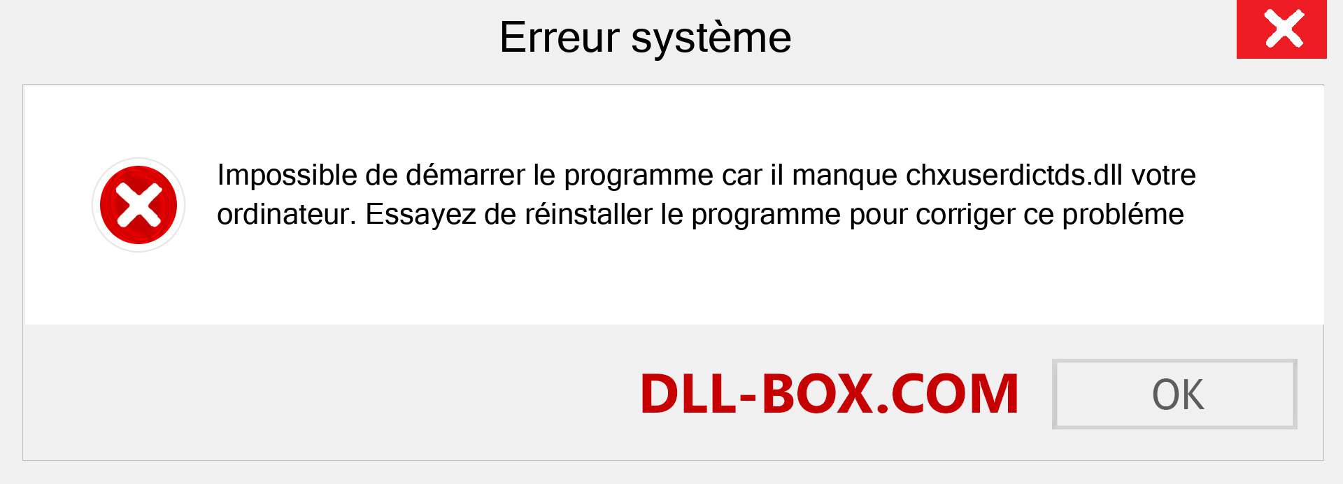 Le fichier chxuserdictds.dll est manquant ?. Télécharger pour Windows 7, 8, 10 - Correction de l'erreur manquante chxuserdictds dll sur Windows, photos, images